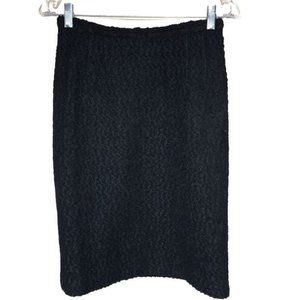 Vintage 50s “Poodle” textured black pencil midi skirt modern size Small